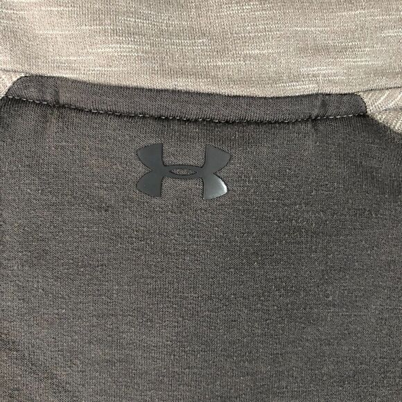 Under Armour Sweater Womens Medium Gray 1/2 Zip Fitted Logo Coldgear Pullover - Picture 5 of 7